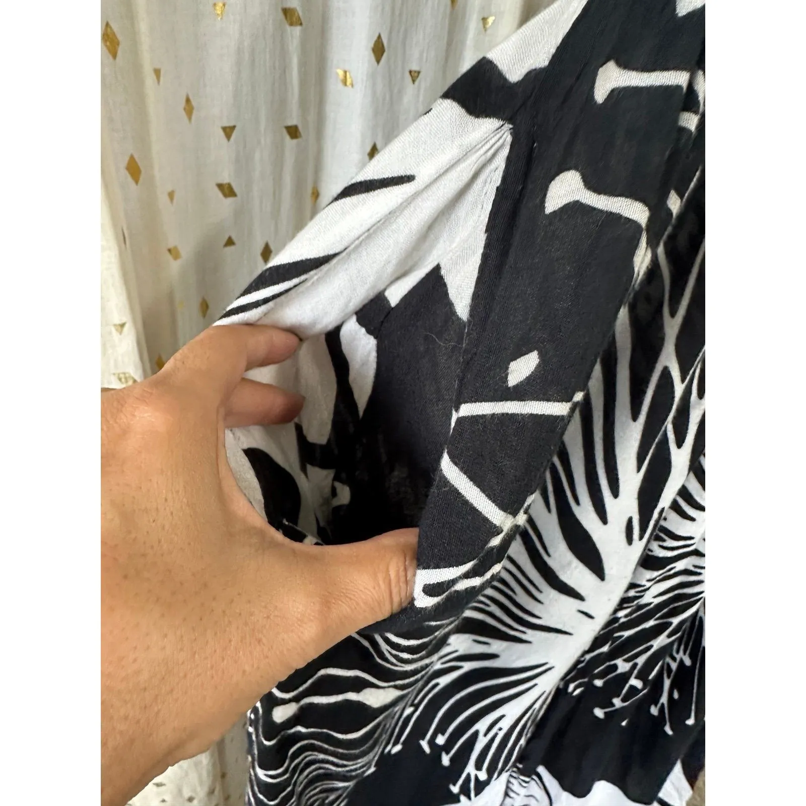 Lotus & Lime Gingko Smocked Elastic Waist Side Pockets Wide Leg Palazzo Pants OS Size undefined - Image 4