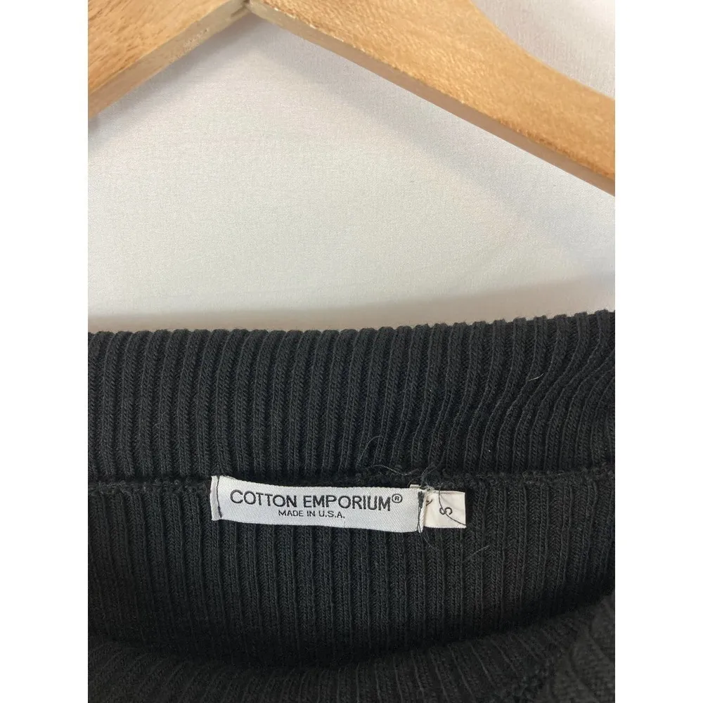 Cotton Emporium Off Shoulder Ribbed Sweater Dress Size small Black - Image 3