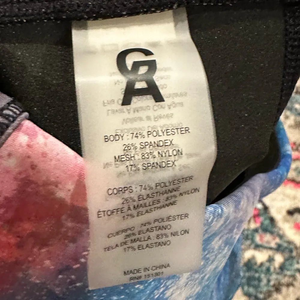 Good American Pink Blue Cosmos Galaxy Space Dye High Rise Stripe Leggings M - Image 9