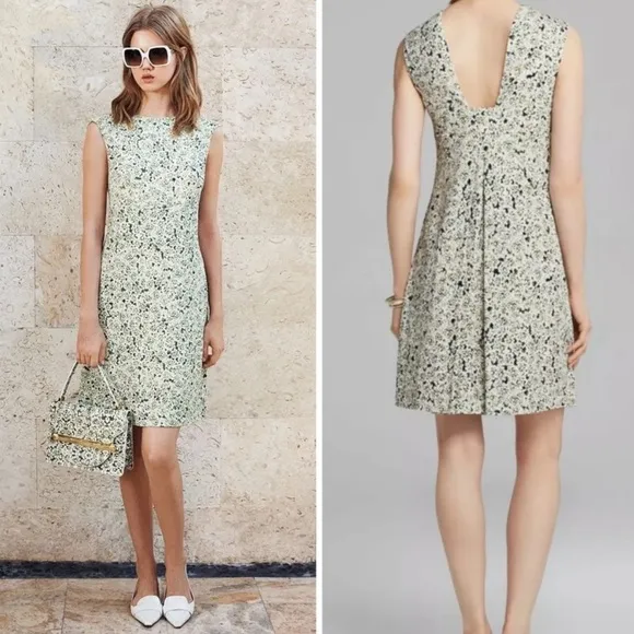 Tory Burch S Valerie White Green Laceflower Print Dress - Image 2