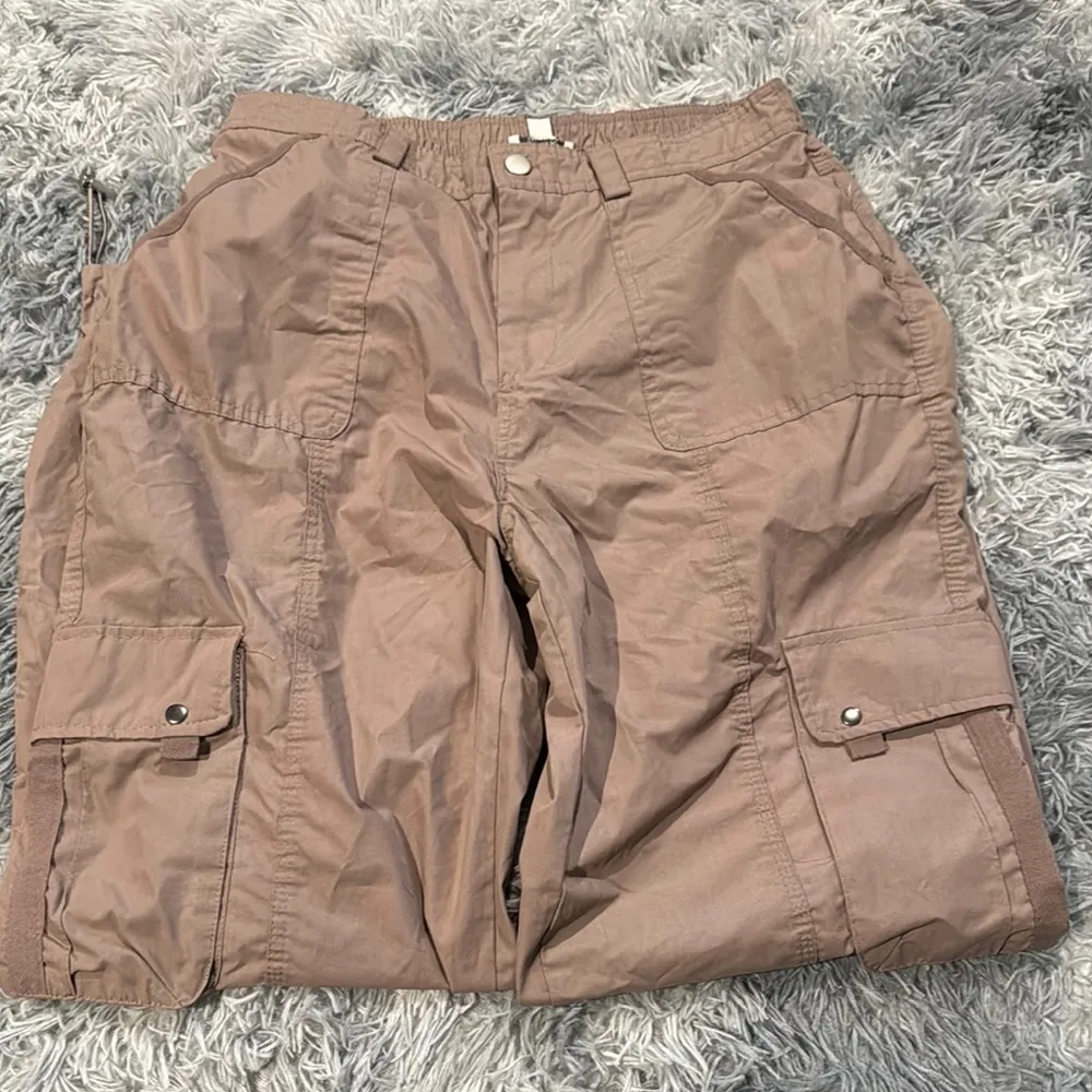 Tan Cargo Pants with Relaxed Fit and Adjustable Waistband - Image 6