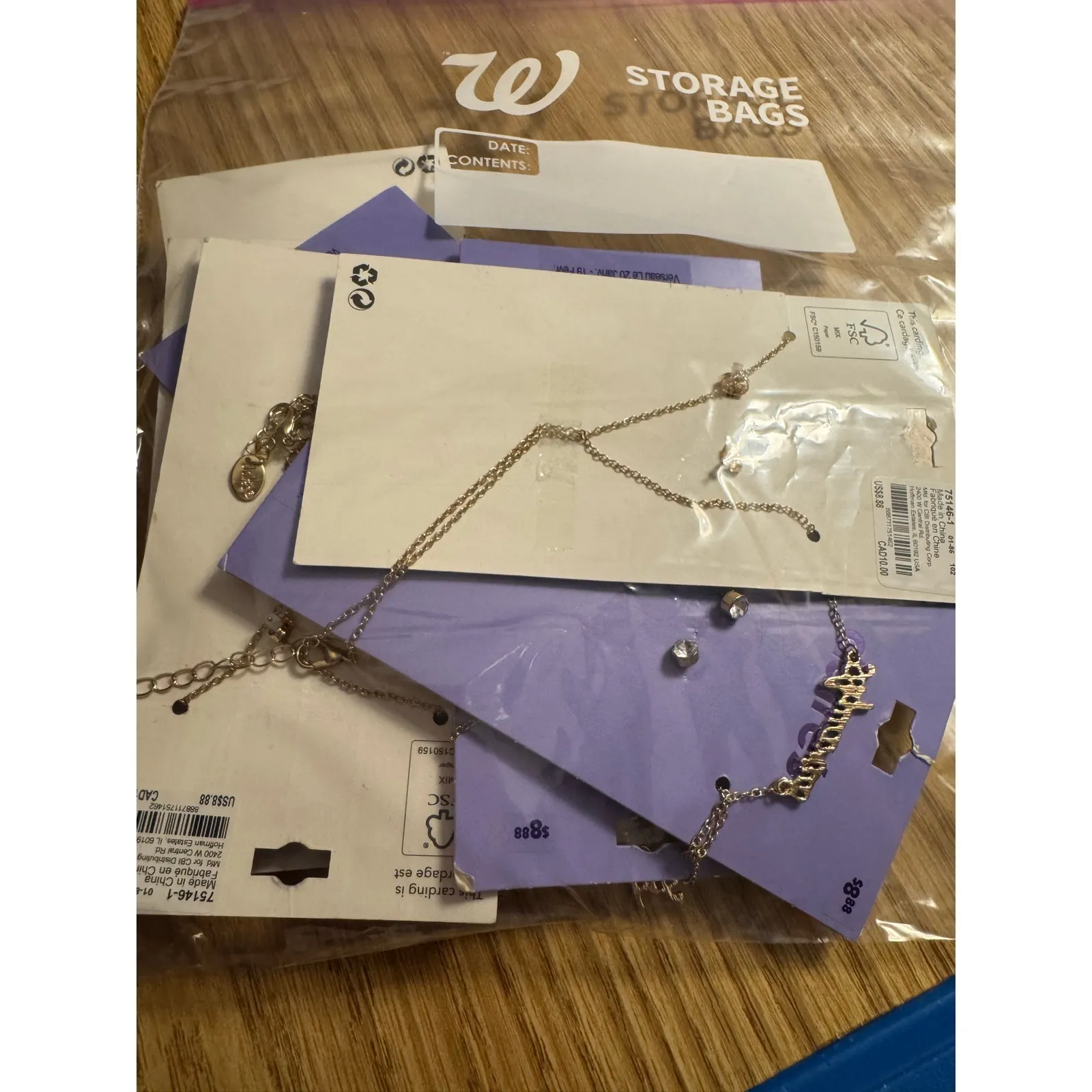 Claire’s Aquarius earring and necklace lots Gold - Image 2