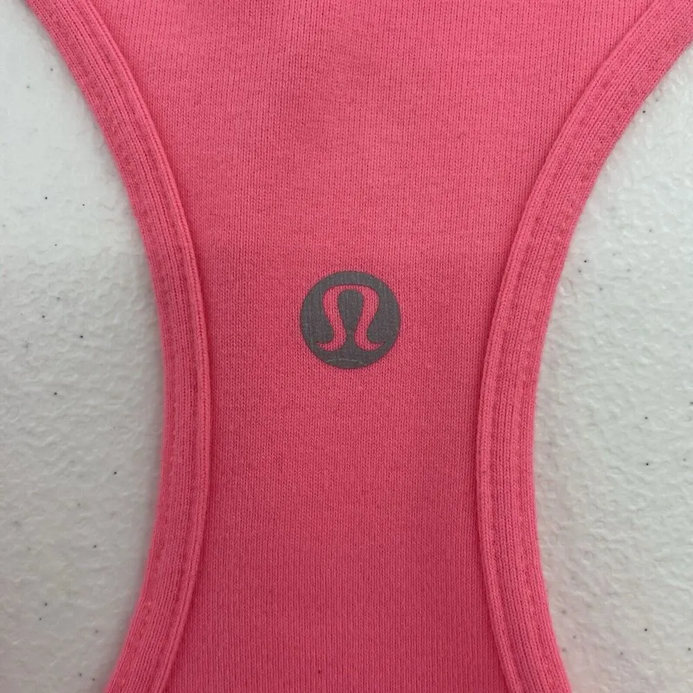 Lululemon Size 2 Cool Racerback Tank Top Pink Flash Light Tone Reversible Luon - Image 9