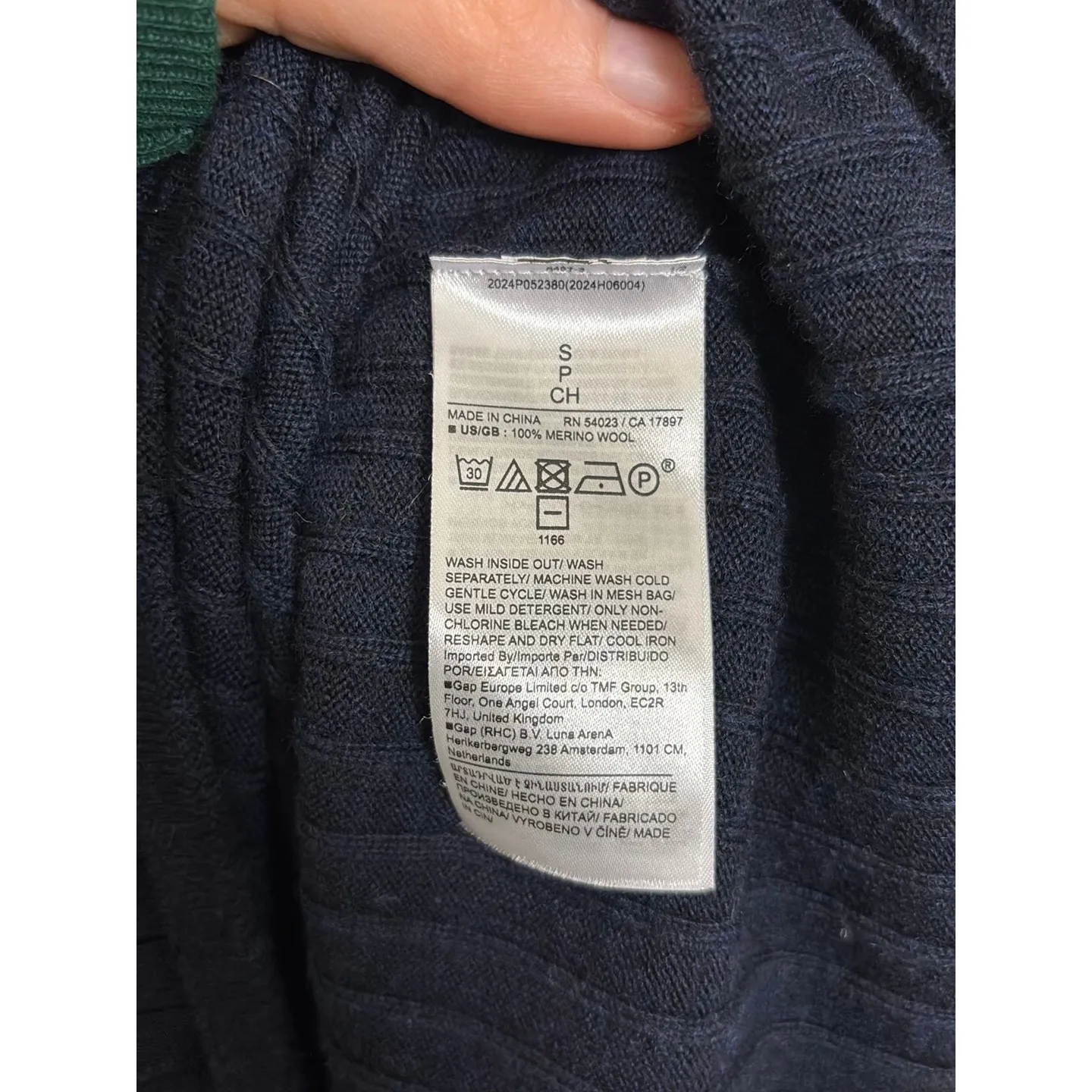 Banana Republic Skirt Womens S Navy Blue Merino Wool Faux Wrap Midi Ribbed Knit - Image 4