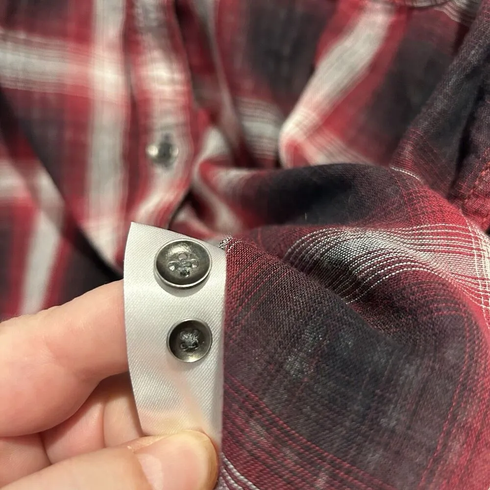 FLAG &‎ ANTHEM Shirt Womens Large Cotton Plaid Button Front Long Sleeve Red - Image 10