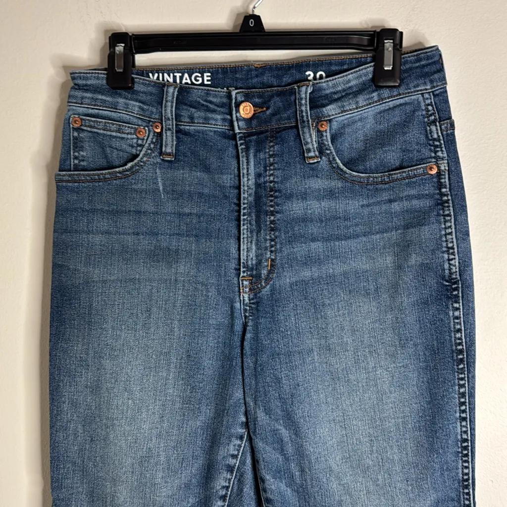 J.Crew Women’s Vintage Slim Straight Blue Denim Jeans in Warm Surf Wash size 30 - Image 4