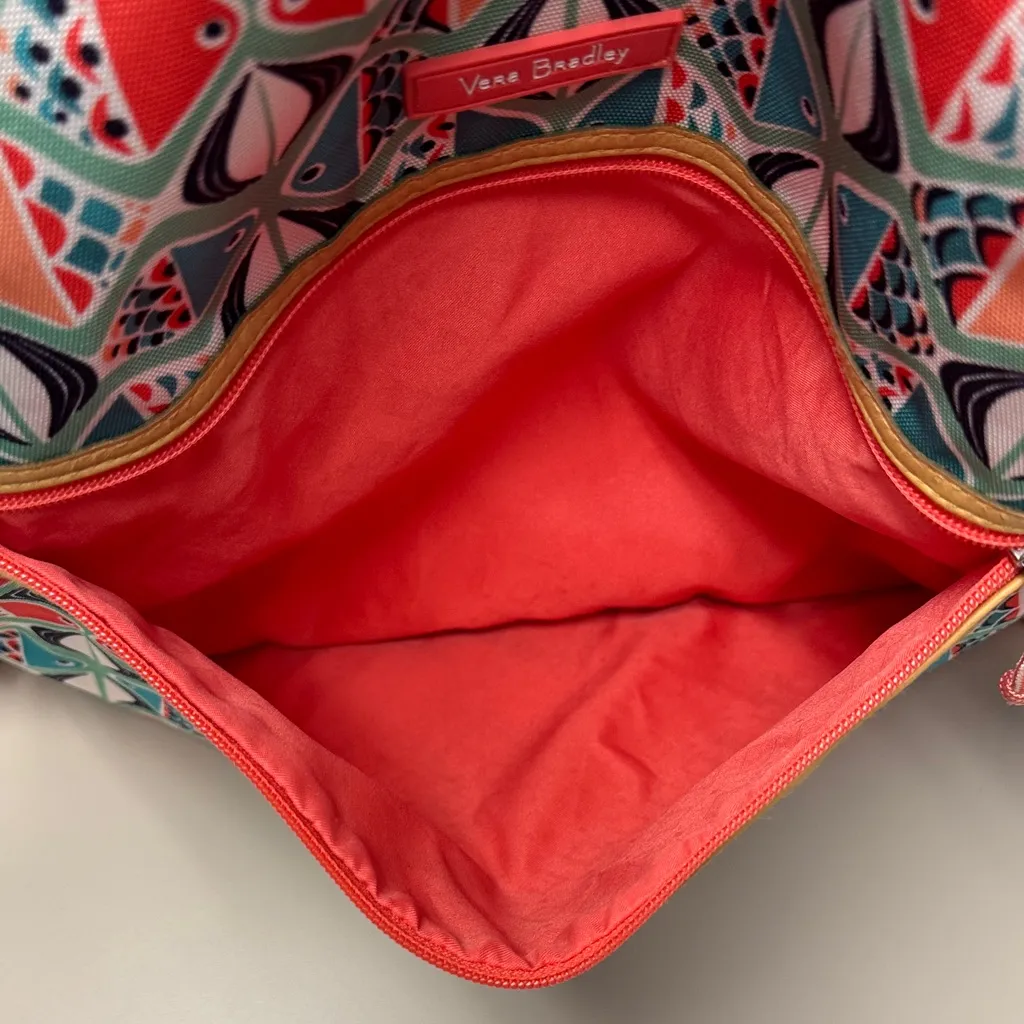 Vera Bradley Coral and Teal Go  Fish Print Backpack - Image 4