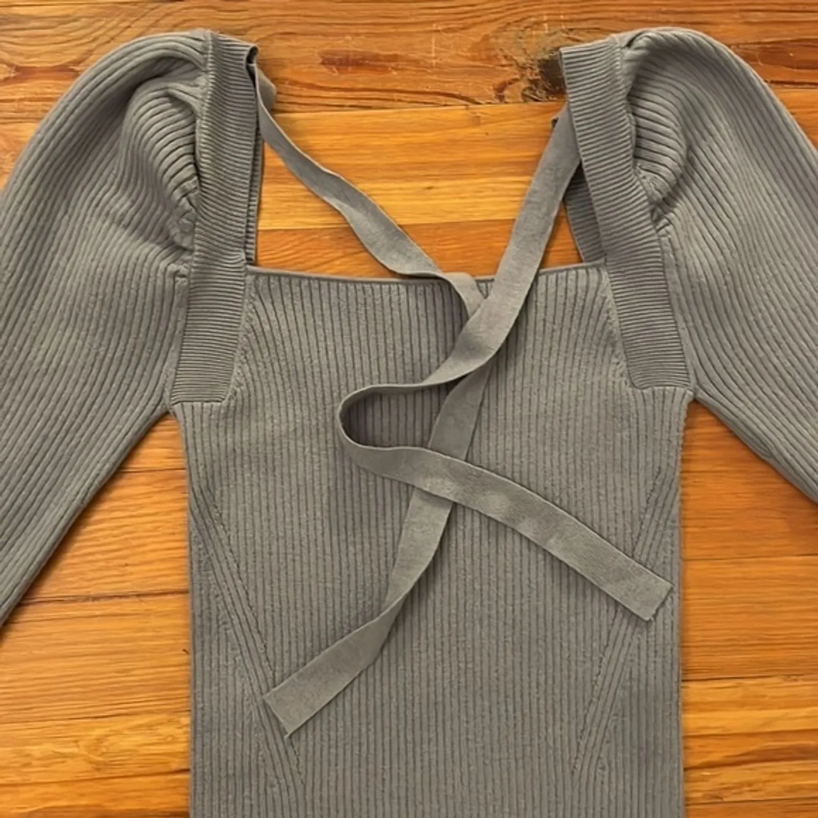 House of Harlow 1960 Dune Blue Rib Knit Sweater Dress Womens Size Medium NEW - Image 11