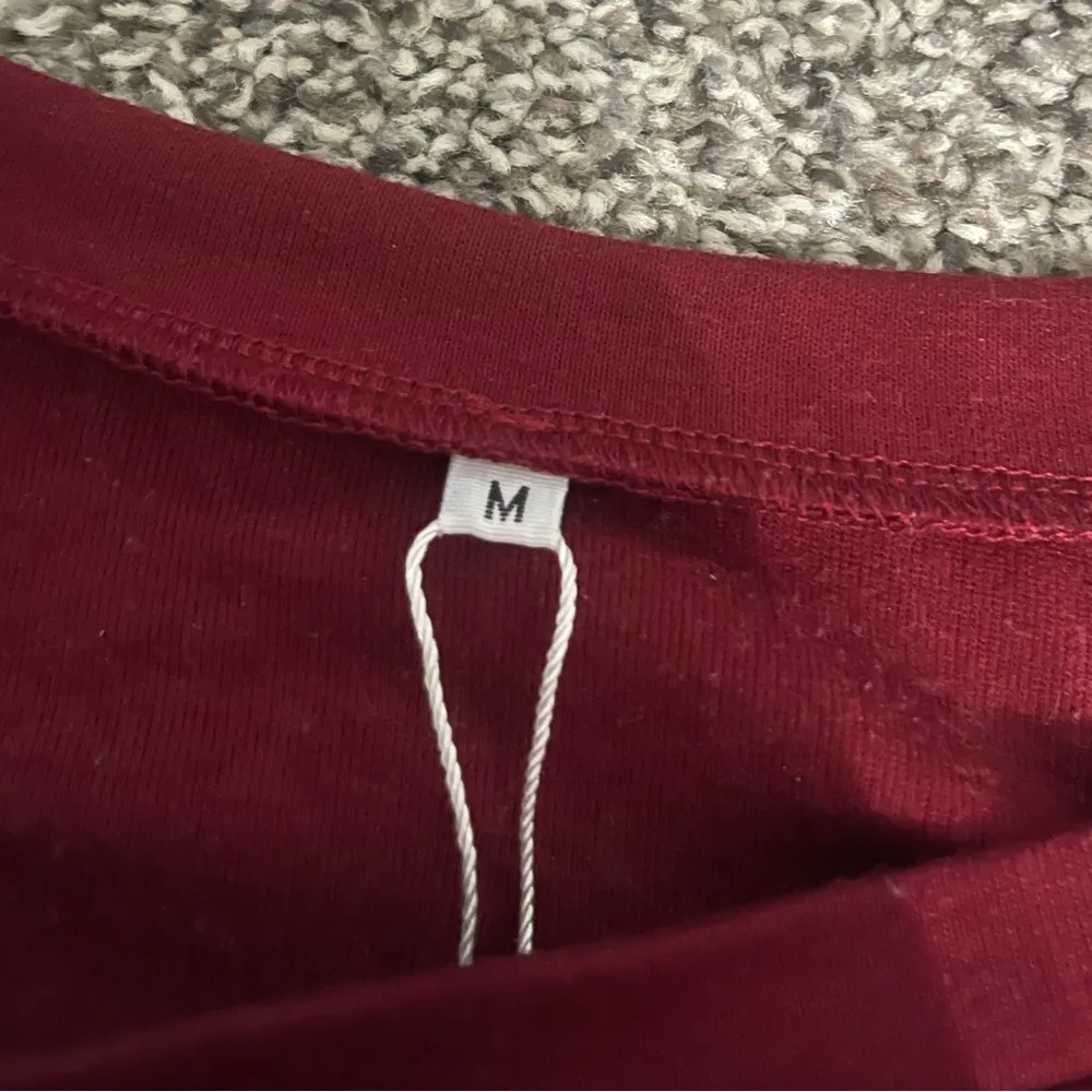 Red Loose Tunic Sweater Pullover long sleeve dress M Size M - Image 4