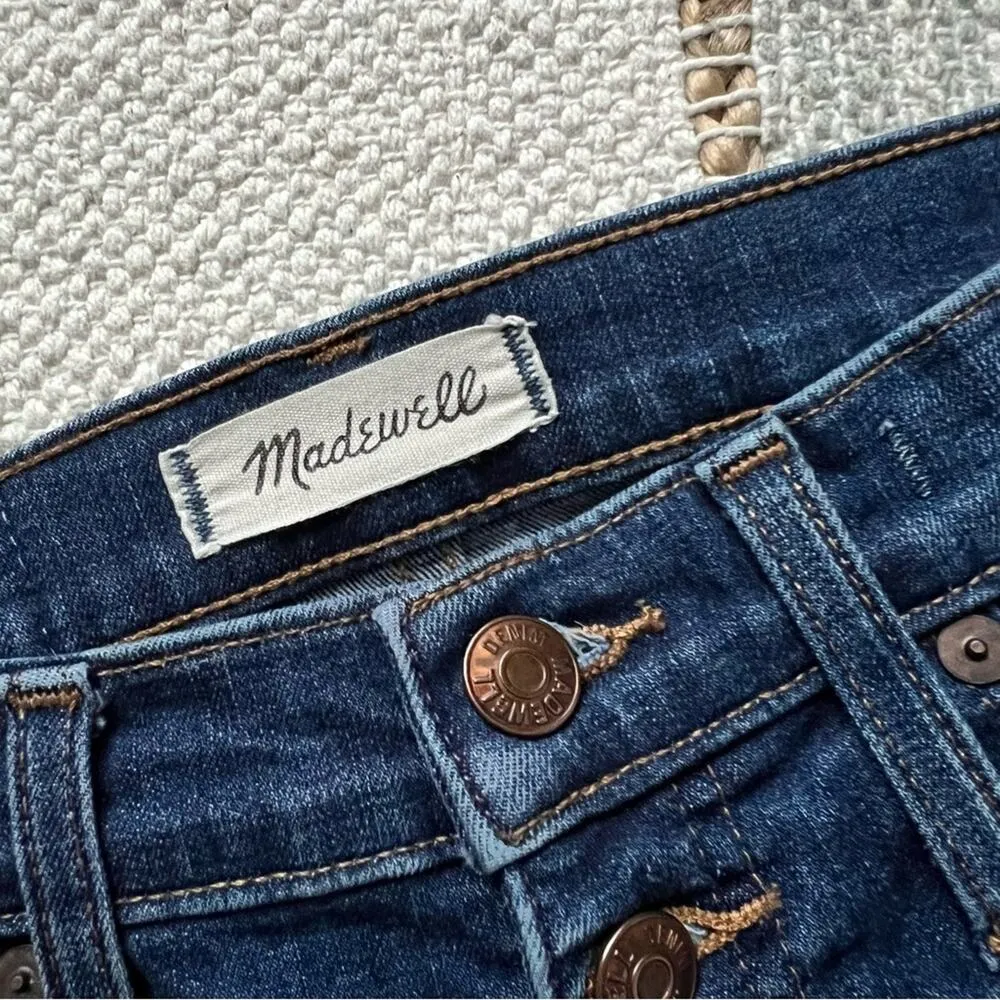 Madewell 10" High-Rise Skinny Jeans Chewed-Hem Edition Button Fly Women’s 24 - Image 8