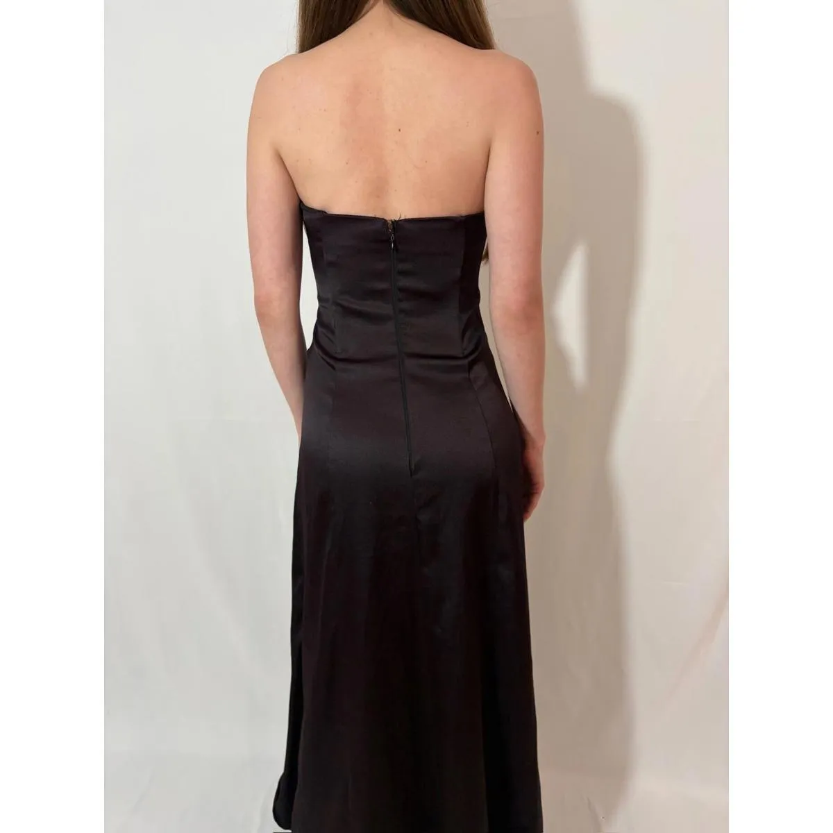 Dark Purple Strapless Sparkly Floral Rampage Prom Dress - Image 6