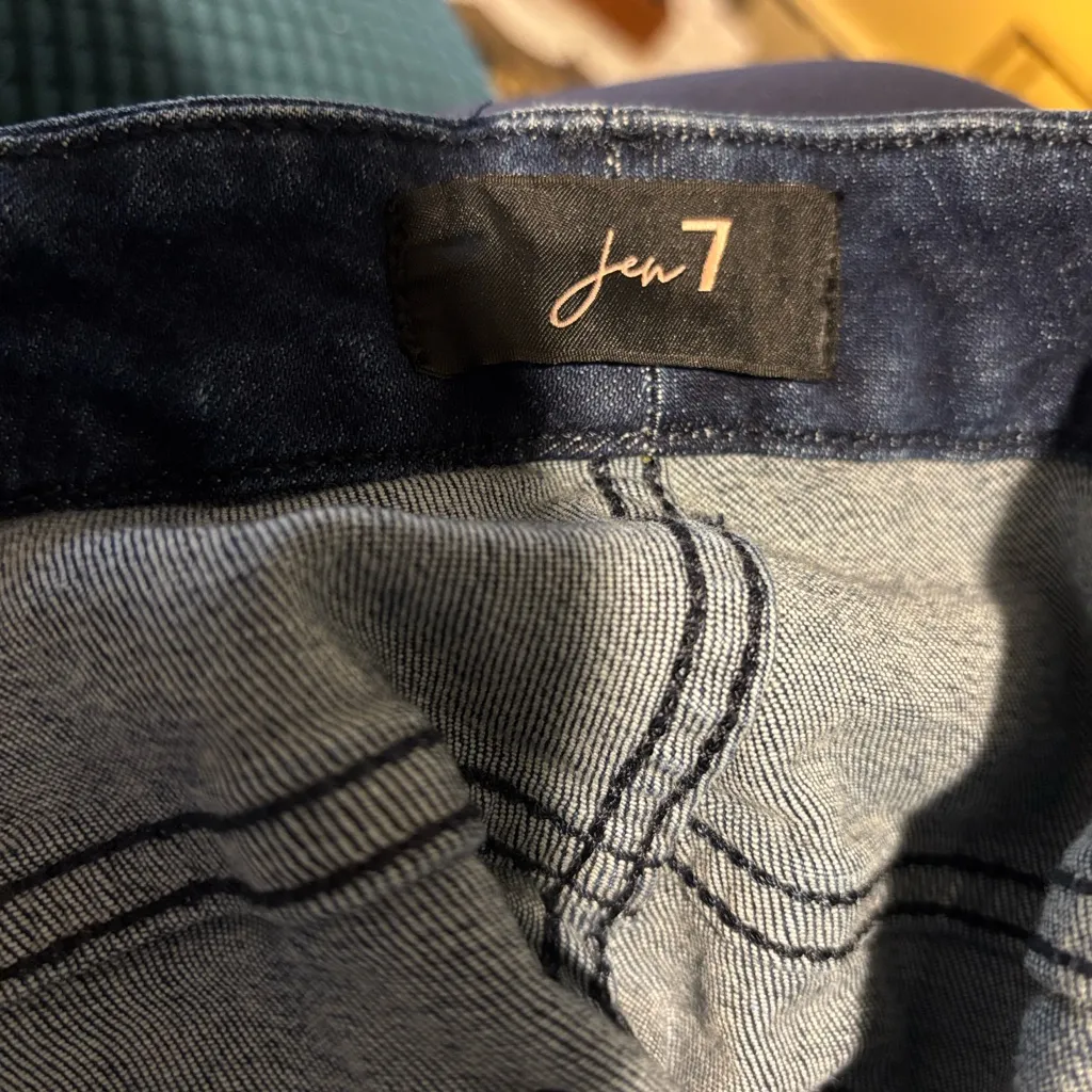 Jen 7 By 7 For All Mankind Kick Crop Dark Denim Jean Size 18 Stretch Casual Fall - Image 5