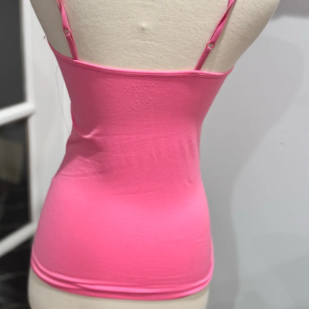 Poof! Pink Ruched V-Neck Camisole Top - Image 4