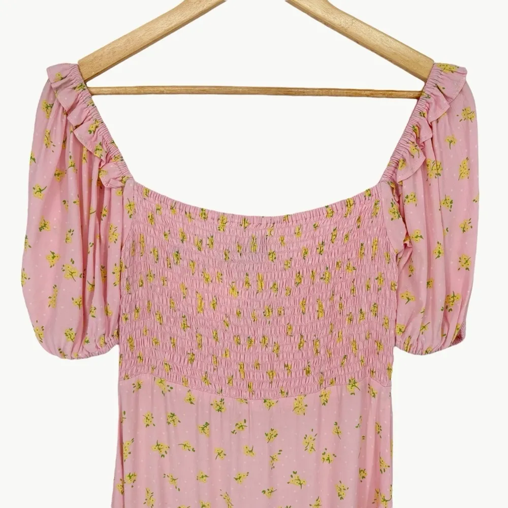 NWT Faithfull the Brand Juniper Luda Floral Midi Dress *FLAW | Sz 4 | Light Pink - Image 10