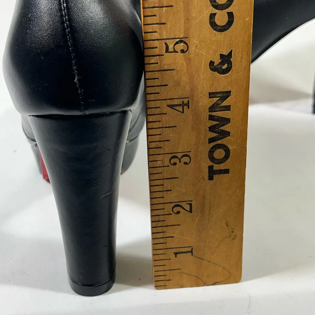 PLATFORM LACE UP 4”‎ HEELS WOMEN BLACK W/RED SOLES EU 37 6.5-7 NEW - Image 6