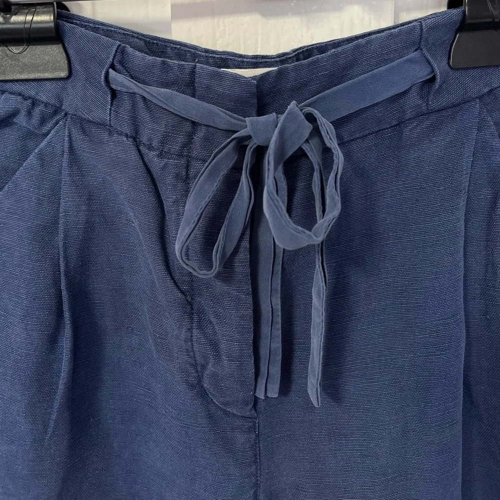 Wilfred Linen Blend  Button Fly washed blue textured linen crop pants size 2 - Image 6