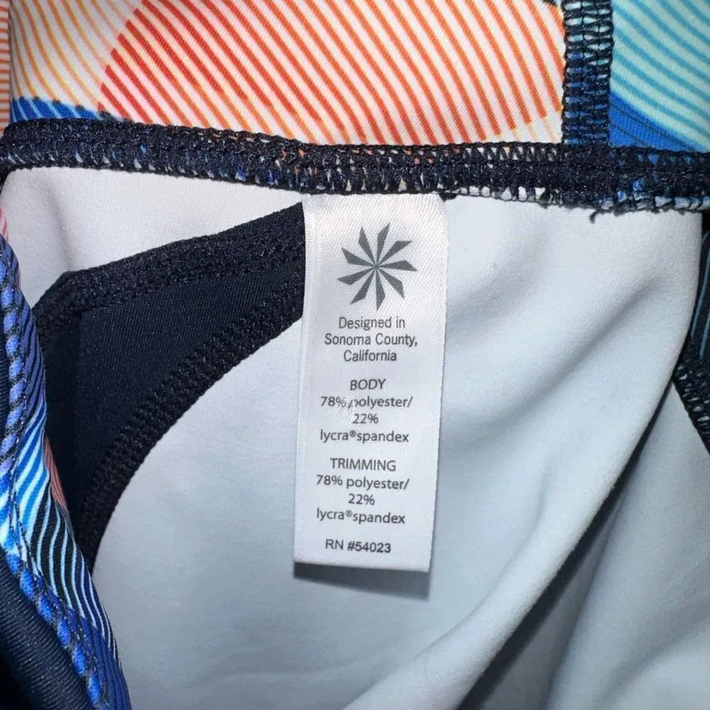 Athleta S artsy colorful black panel capri workout leggings - Image 3