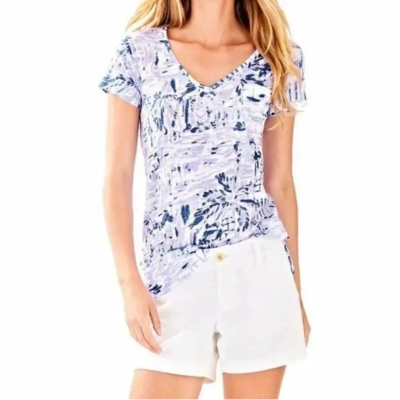 Lilly Pulitzer Meredith Short Sleeve Tee in Lilac Verbena‎ Rock the Dock Sz XS - Image 11