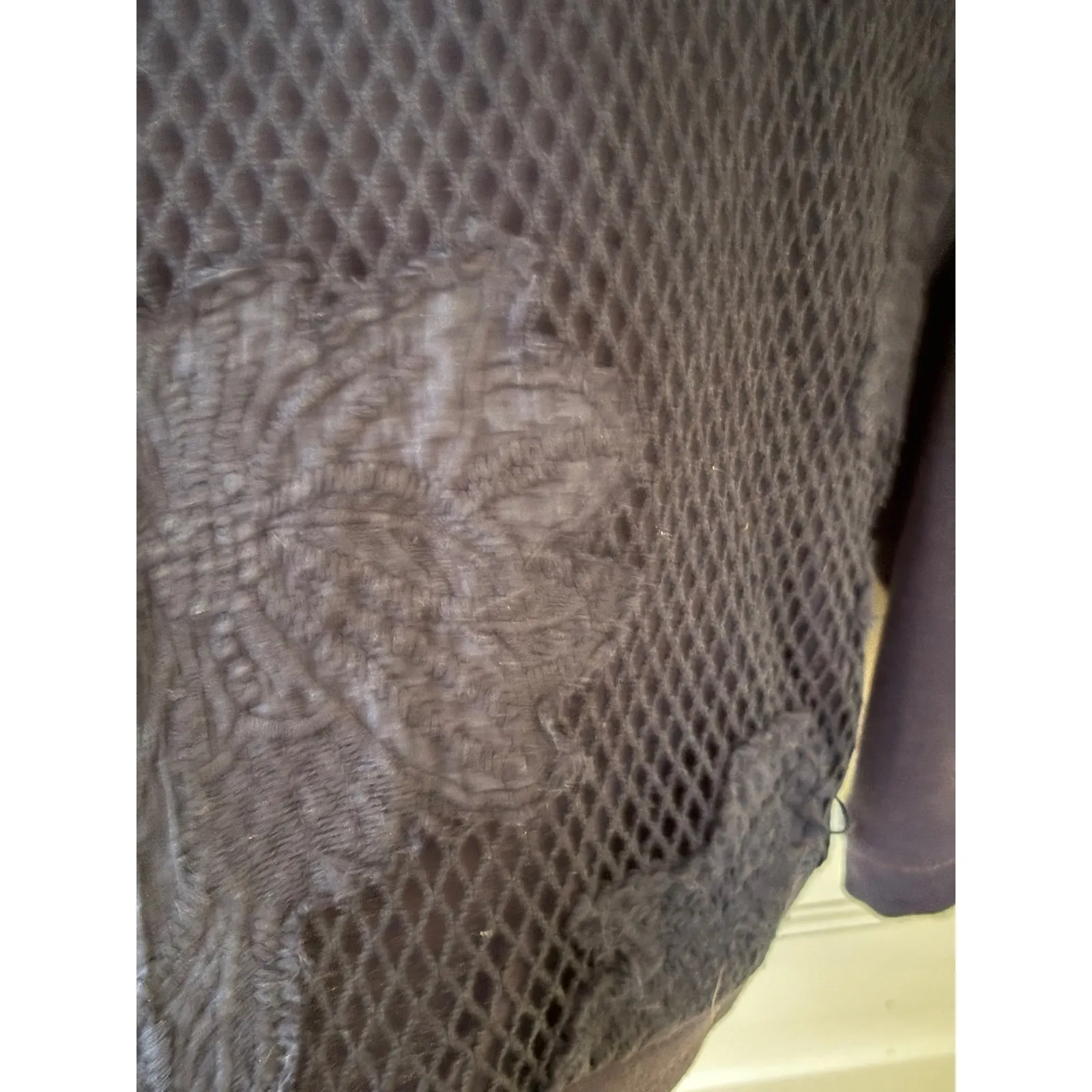 Lauren Conrad‎ Navy Blue Lace Front Long Sleeve Top XL - Image 4