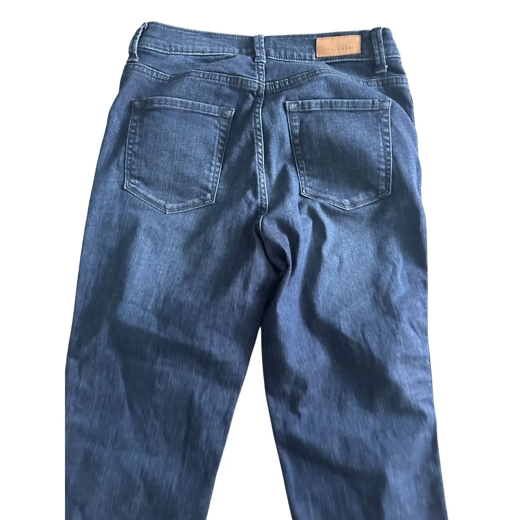 HALOGEN Pinstriped Dark Wash Denim Jeans Size 27 - Image 5