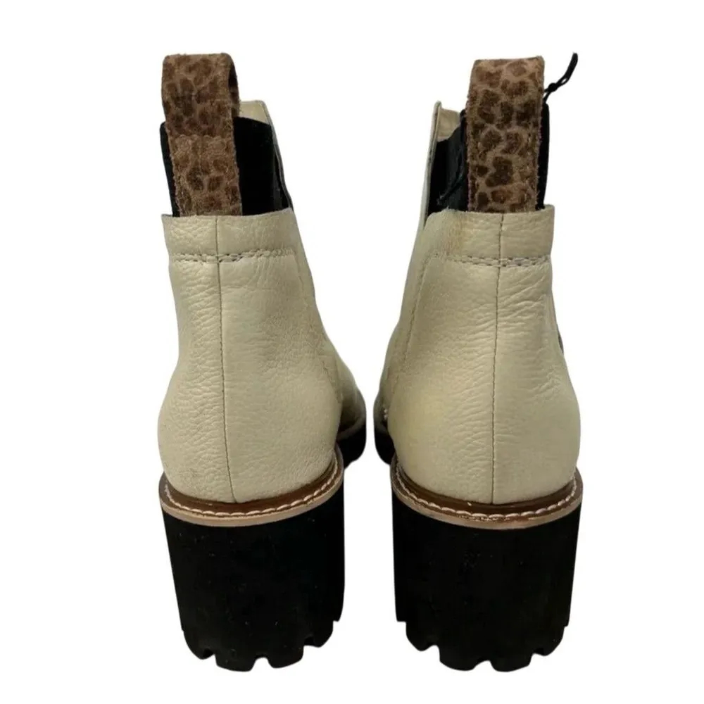 Dolce Vita ivory leather Huey H2O boots. Waterproof w/ lug heels. Sz 10 White - Image 6