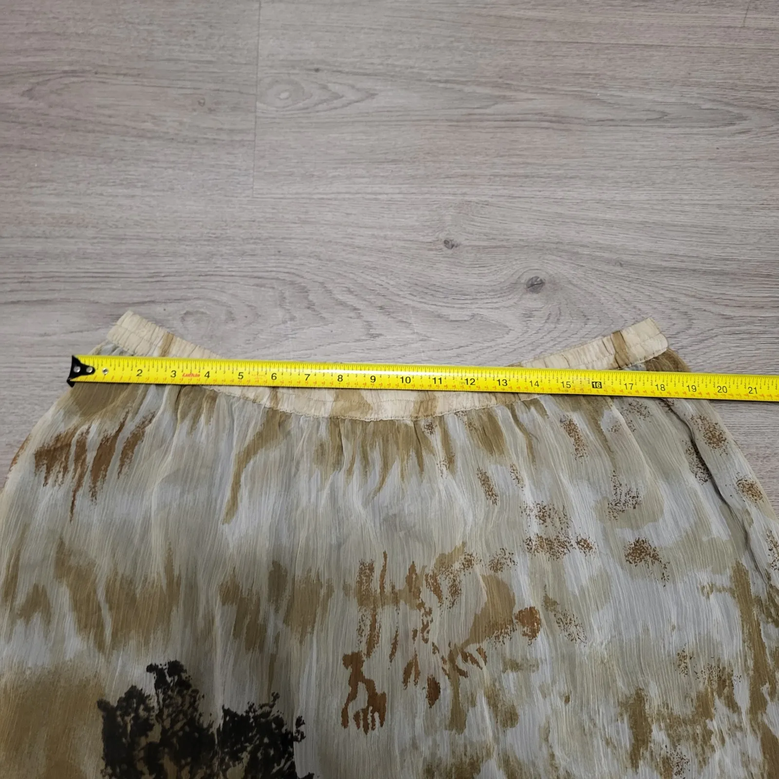 Vintage Silhouettes Womens Plus Size 2X Safari Animal Print Skirt Leopard Midi Tan - Image 3