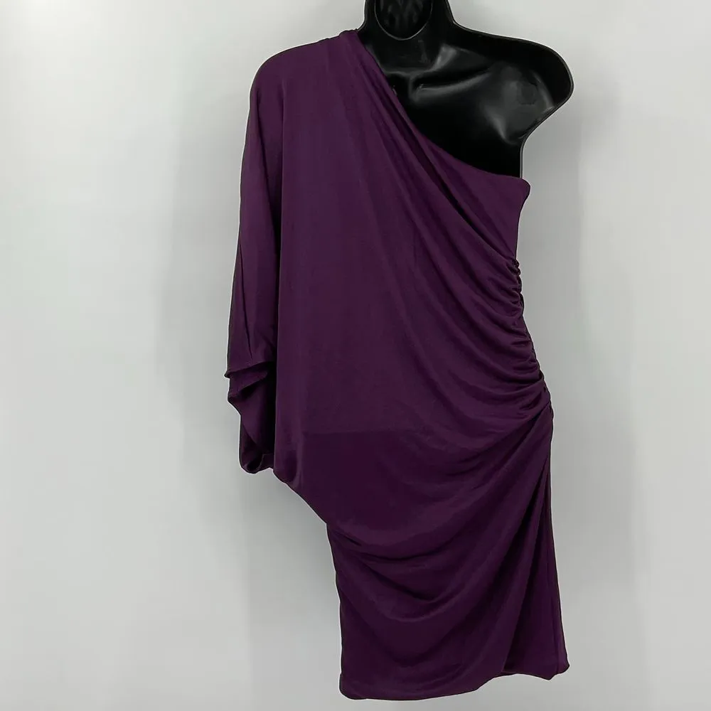 One Shoulder Womens Dress Size‎ Large Z102 Purple - Image 2