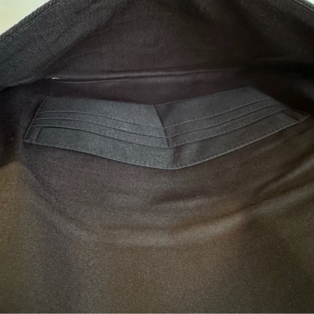 STELLA & DOT Taj Black Woven Tribal Envelope Clutch Bag Purse Fringe Embroidered - Image 6