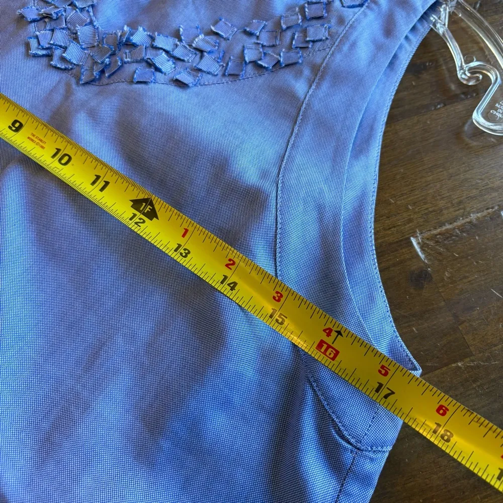 Piazza Sempione Tank Sleeveless Blouse Tunic Top Blue Large Size 42 - Image 5