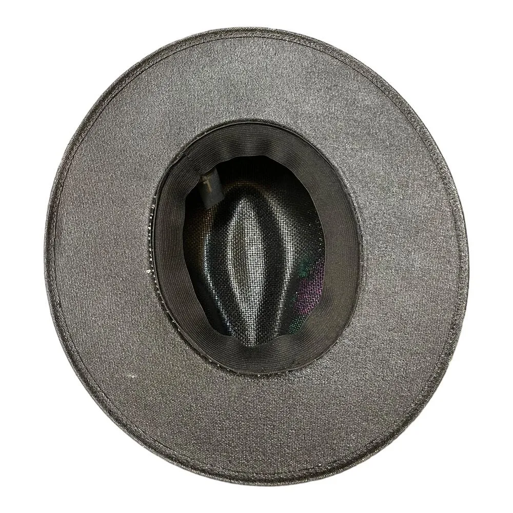 HAT MEXICAN Artisanal Hand Painted Fedora Floral Sombrero Panama Bohemian Black - Image 3