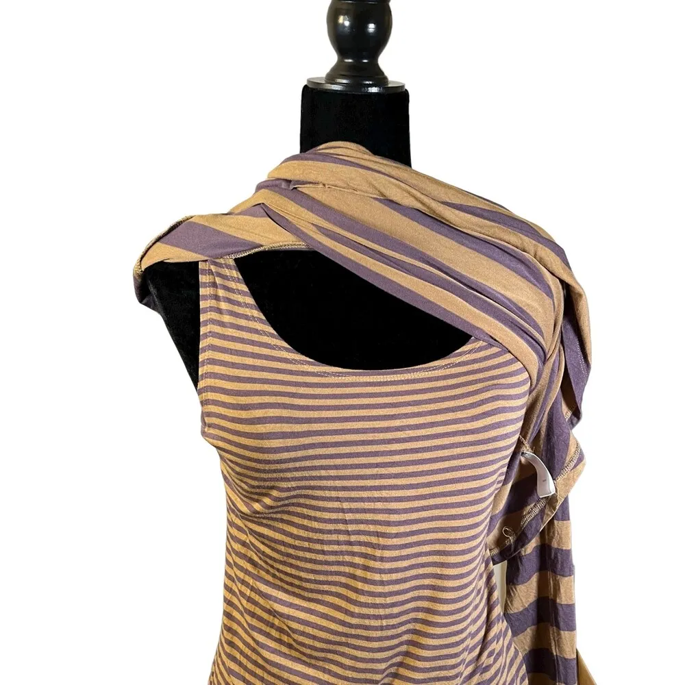 LOGO by Lori Goldstein Stripe Top and Contrast Stripe Tank Twin Set Size Small - Image 6