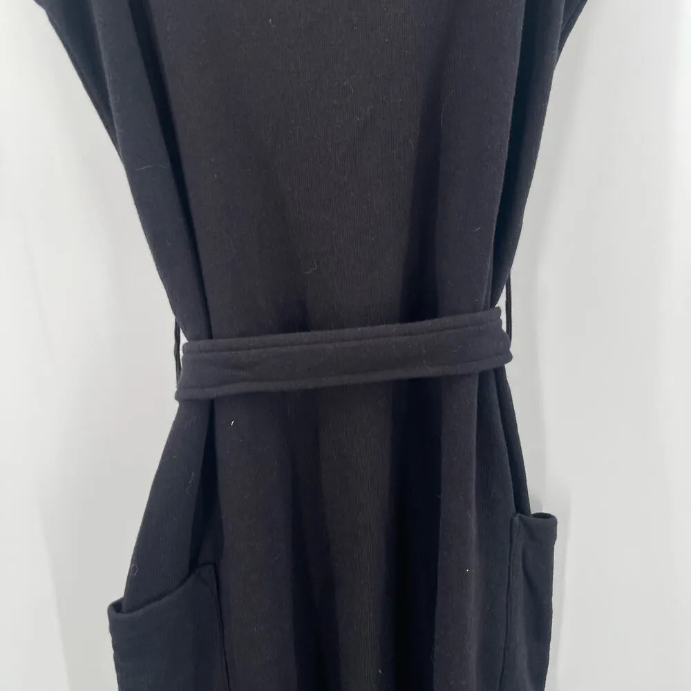 JAK & RAE Dress Size Small Black Jumper Dress Casual Comfy Belted Tank Pockets - Image 9
