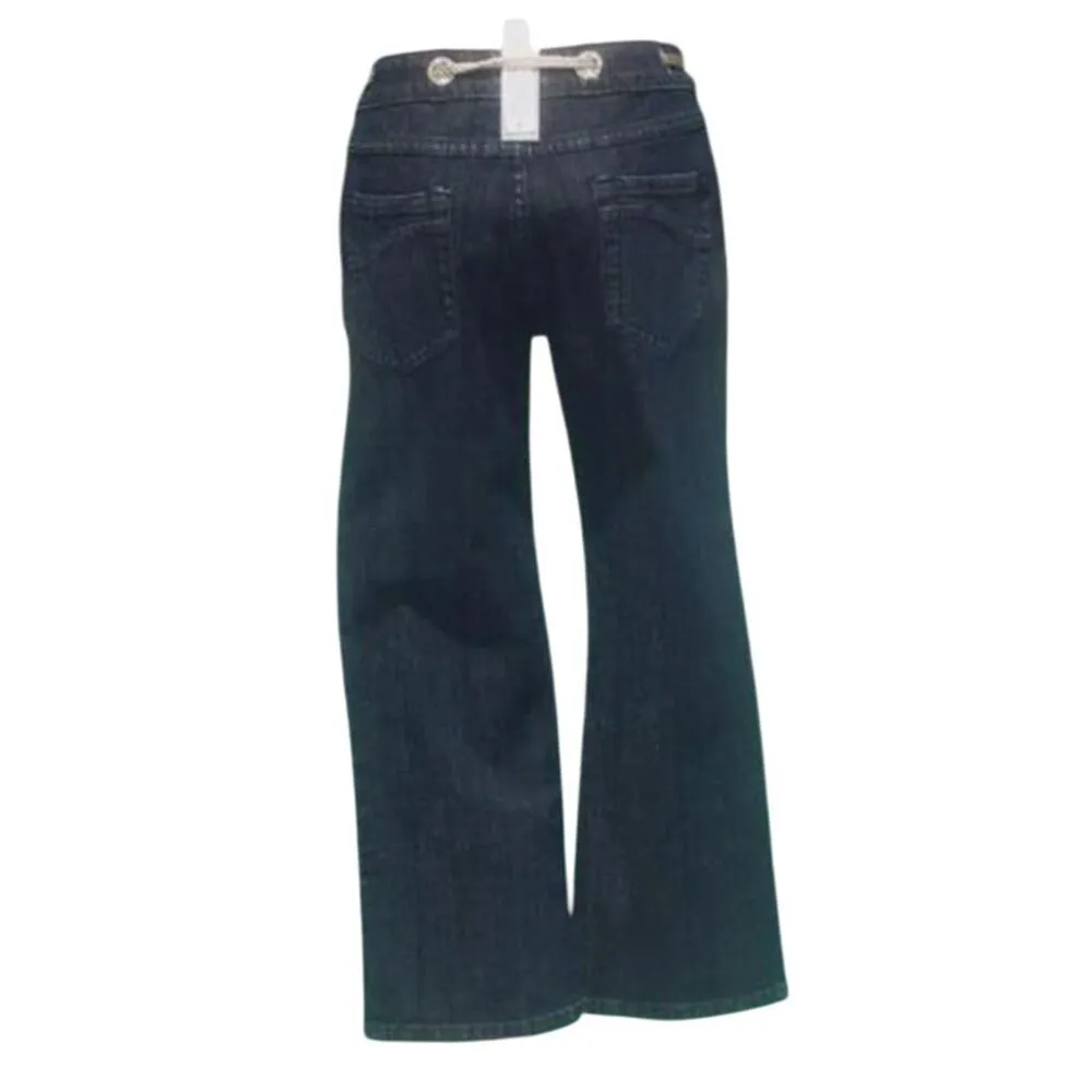 Cache Rhinestone Grommet at Waist Removable Belt Jean Pant Cropped New $128 NWT - Image 4