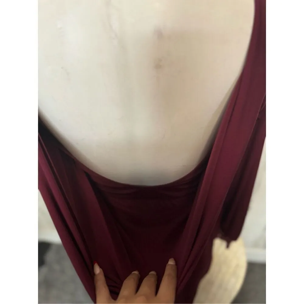 Burgundy backless romper Red - Image 5