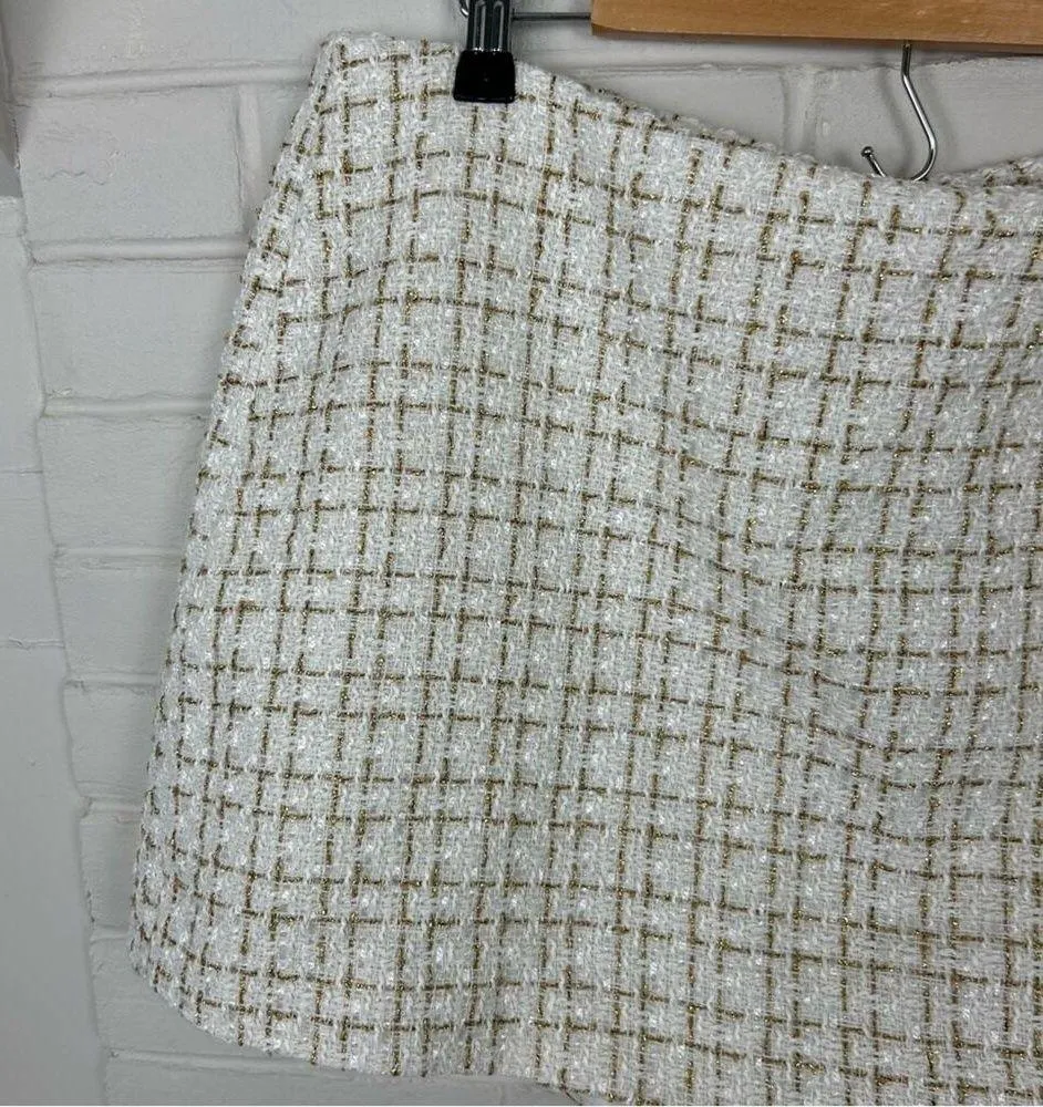 NWT Dolce Cabo White Tweed Knit Mini Skort Size XL - Image 9