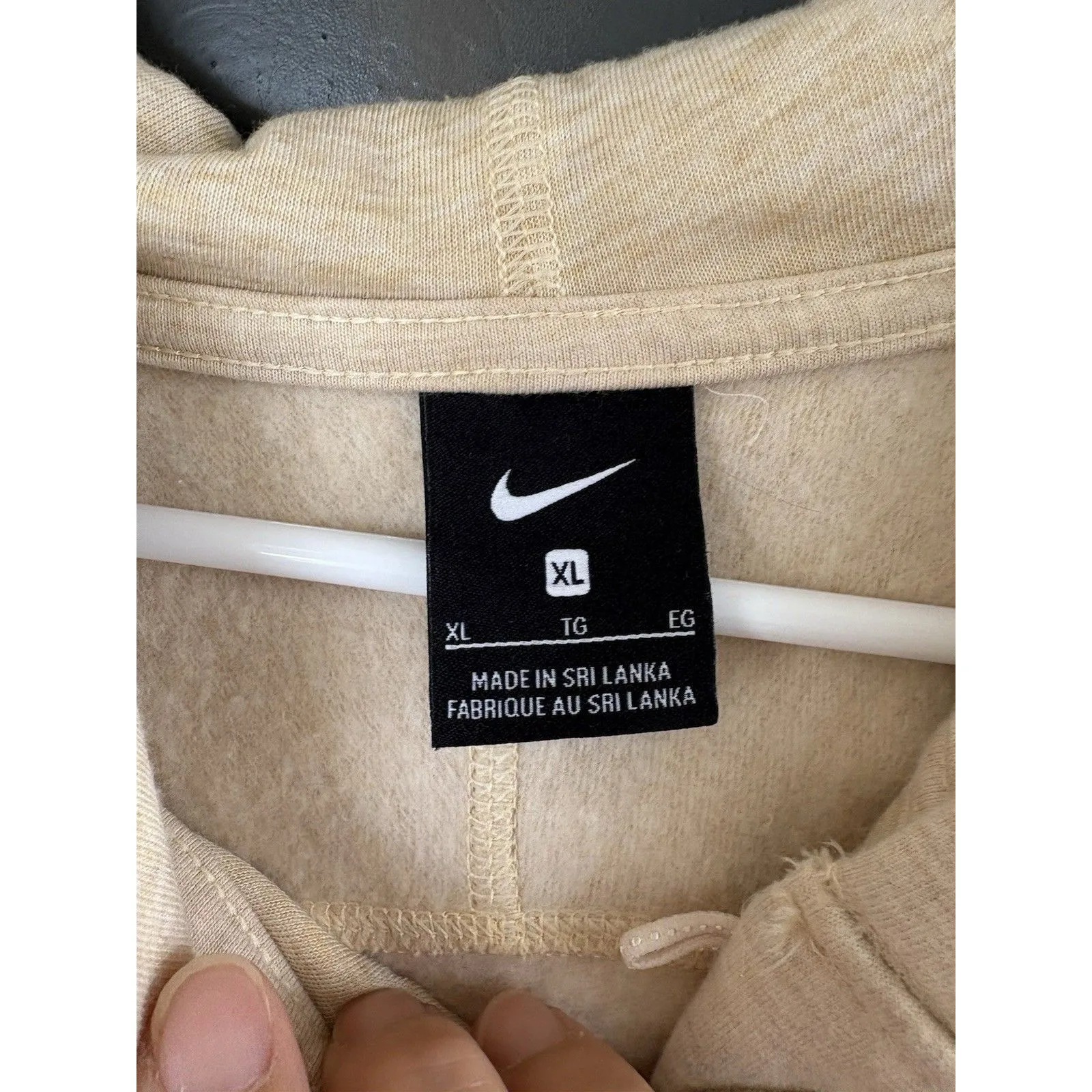 Nike YOGA Beige Zip Hoodie Jacket Activewear Women’s Size XL Soft & Warm - Image 8