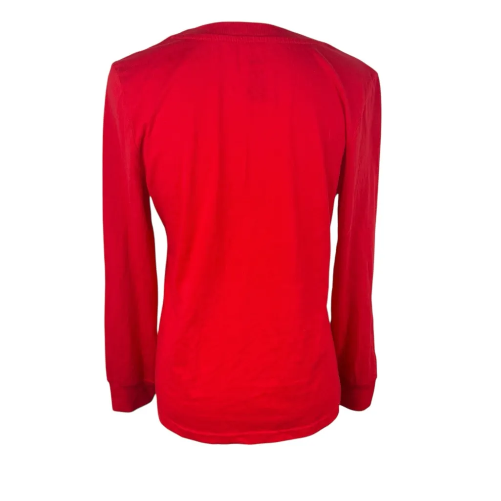 NWT Disney Minnie Mouse Red Christmas Holiday Glittery Bow Shirt Top Women’s Med - Image 4