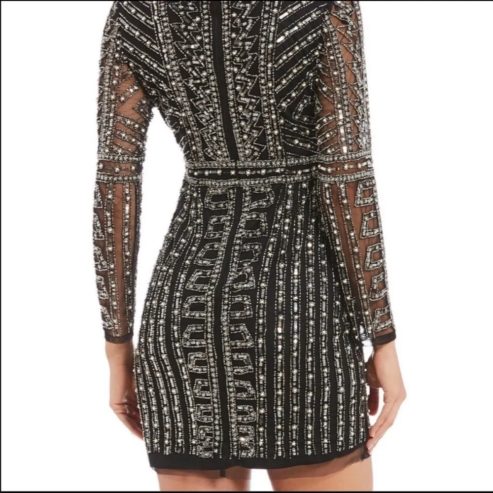 Beaded black mini dress - Image 2