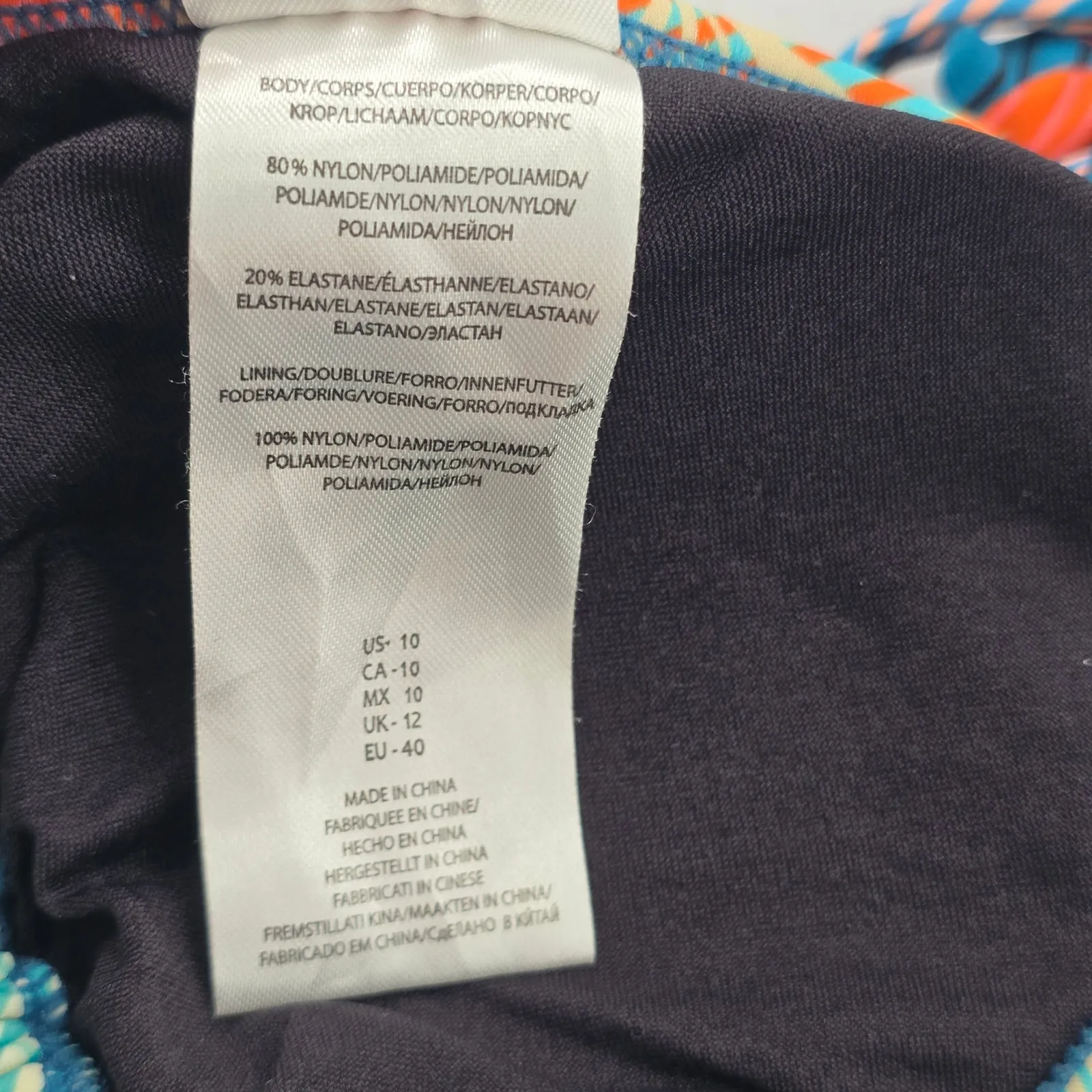 Sun & Sea Green Tropical Padded Tie Swim Sports Bra Beach Bikini Top M Medium - Image 7