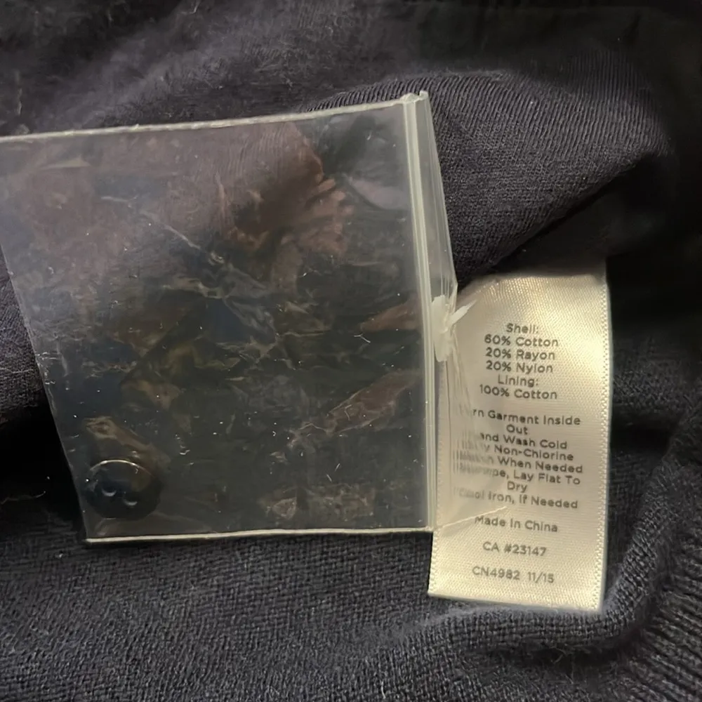 NWOT Talbots Charming navy blue embroidered dot cotton cardigan sweater M - Image 7