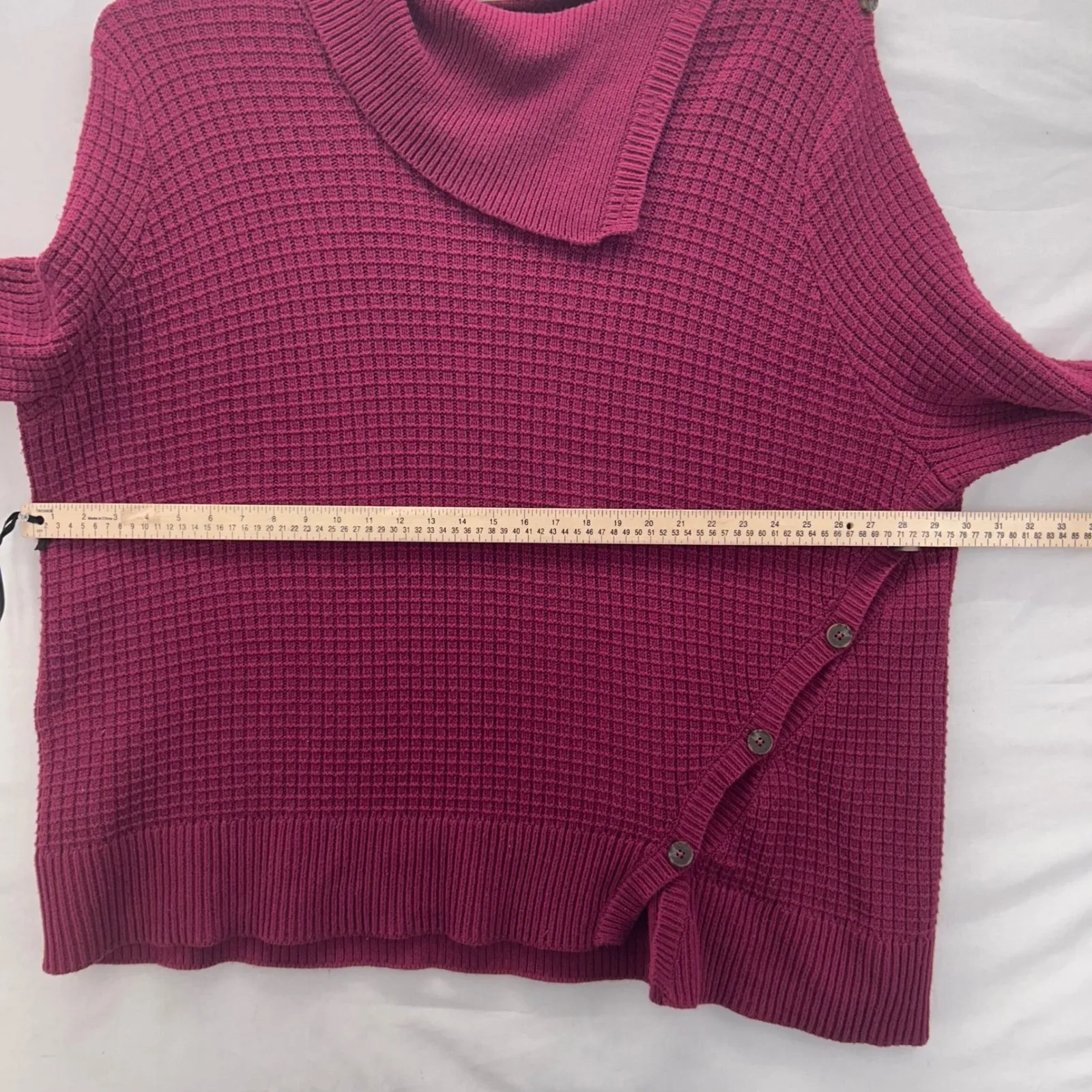 Woman Within Womans Sweater Size 3X Magenta Chunky Warm Comfy Cozy Fall Oversize - Image 10