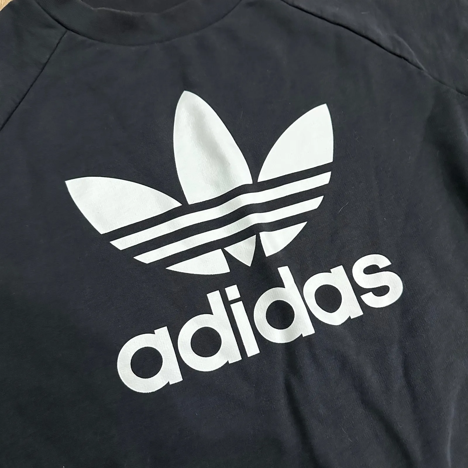 ADIDAS | Women's Black Long Sleeve Trefoil Logo Crew Neck Pullover Sweatshirt - Image 3