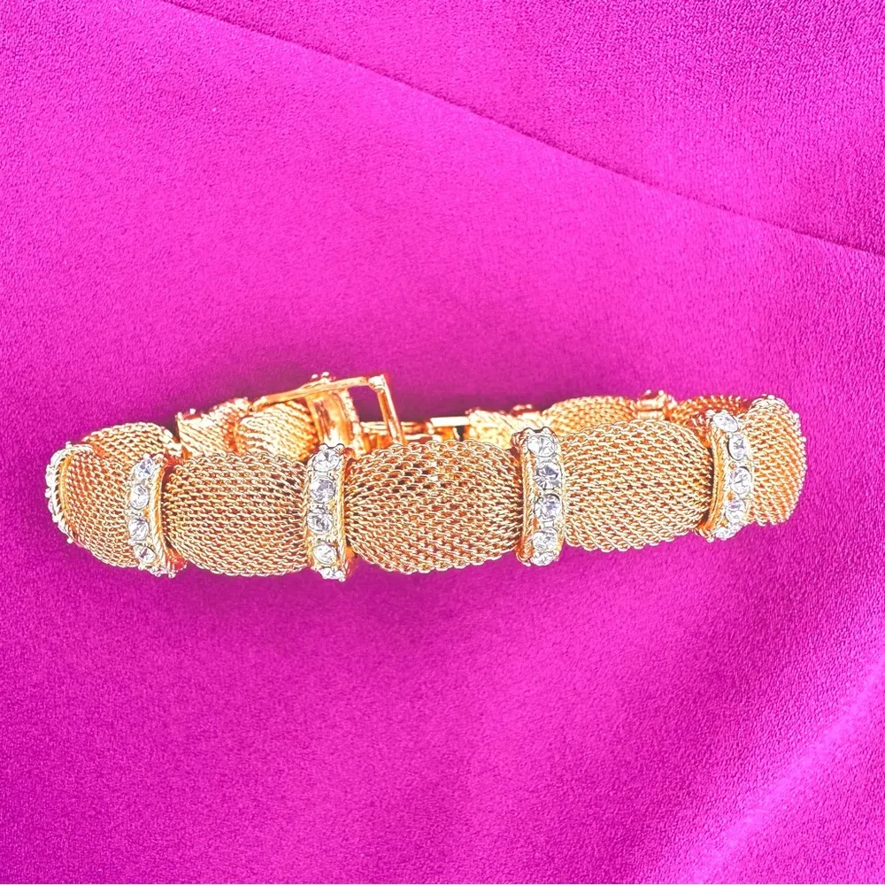 Camrose & Kross JBK Gold Mesh Bracelet with Rhinestones - Image 5