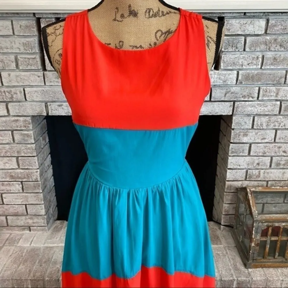Southern Frock High Lo Colorblock‎ cut out back Maxi Dress Size XS sleeveless - Image 6