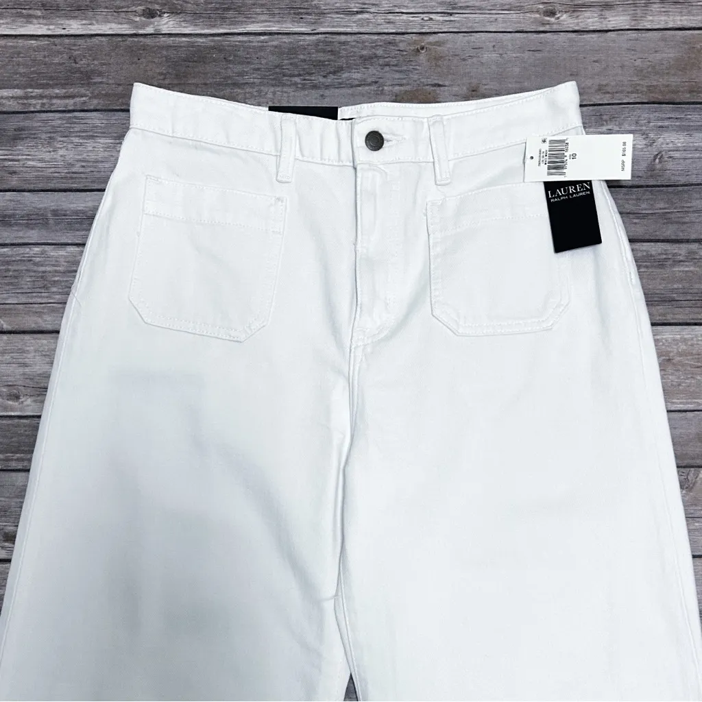 Lauren Ralph Lauren Wide High Rise Wide Leg Patch Pockets Jeans 10 New 32 Inseam - Image 2