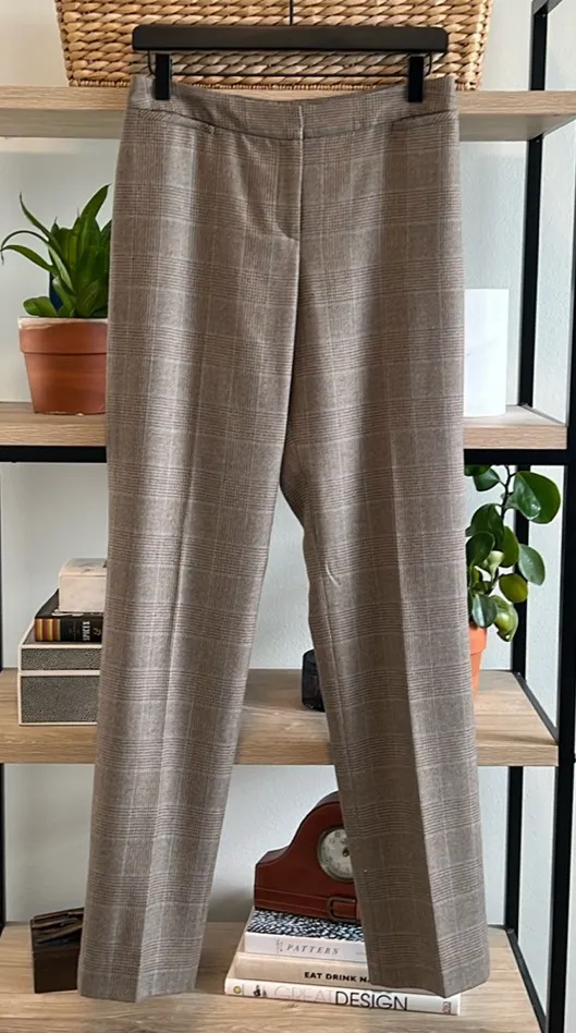 Pendleton Mid- Rise 100% Virgin Wool Plaid Dress Career Trouser Pant, 4 - Image 1