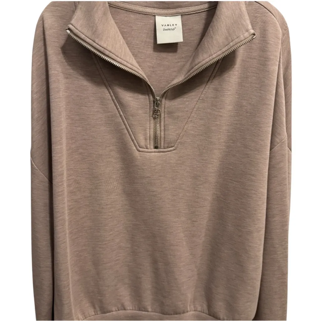 Varley Hawley Half Zip | Taupe Marl - Image 4