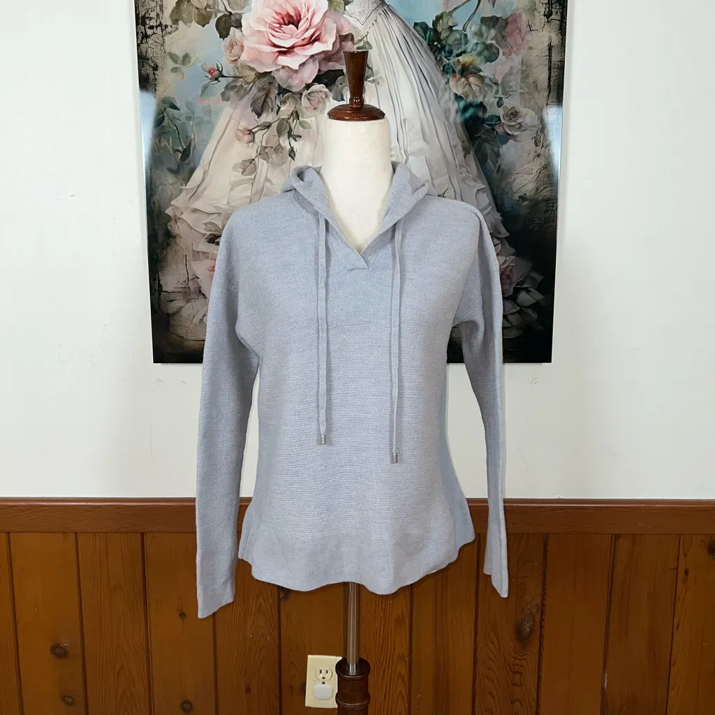 Cozy Aspen Extra Fine Merino Wool Gray Hoodie Sweater! Size XL - Image 4