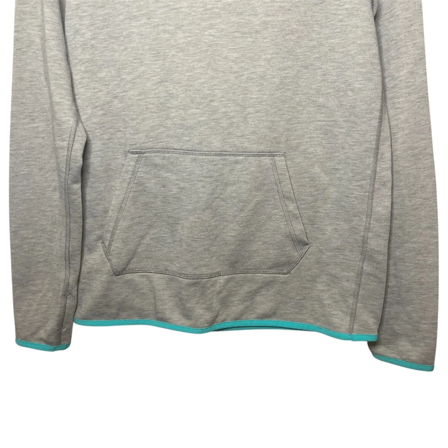 Nike Dri-Fit Gray Lightweight Hoodie Teal Trim Athletic Active Pullover Sz Small - Image 5