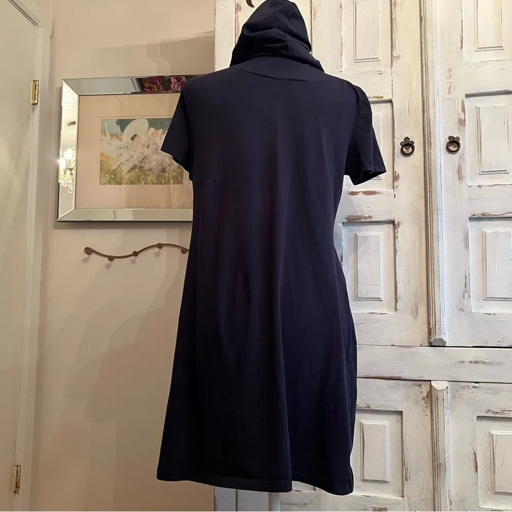 Calvin Klein Black Logo Hoodie Dress 95% Cotton Spandex Blend Athleisure Y2K M - Image 7